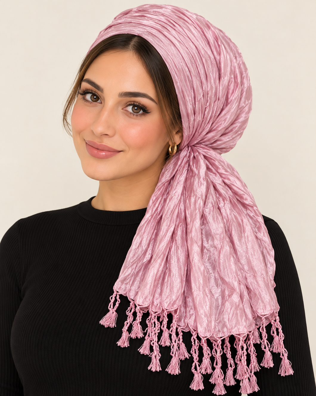 Everyday Luxe Crinkle Headwrap – Light Pink-Headwrap-The Little Tichel Lady