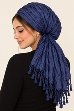 Everyday Luxe Crinkle Headwrap – Navy-Headwrap-The Little Tichel Lady