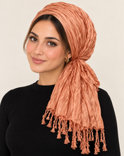 Everyday Luxe Crinkle Headwrap – Peach-Headwrap-The Little Tichel Lady