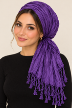 Everyday Luxe Crinkle Headwrap – Purple-Headwrap-The Little Tichel Lady