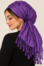 Everyday Luxe Crinkle Headwrap – Purple-Headwrap-The Little Tichel Lady