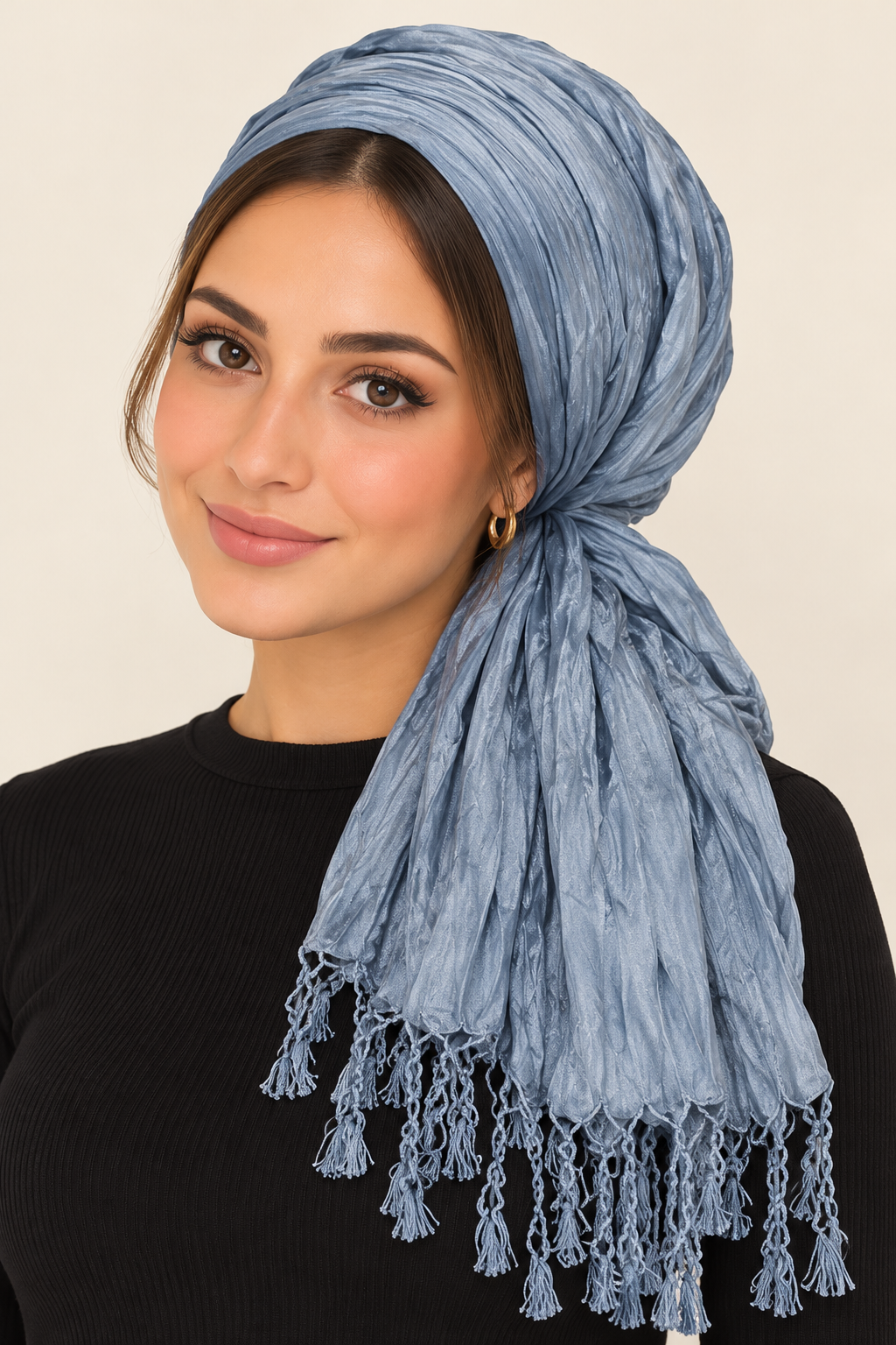 Everyday Luxe Crinkle Headwrap – Sky Blue-Headwrap-The Little Tichel Lady