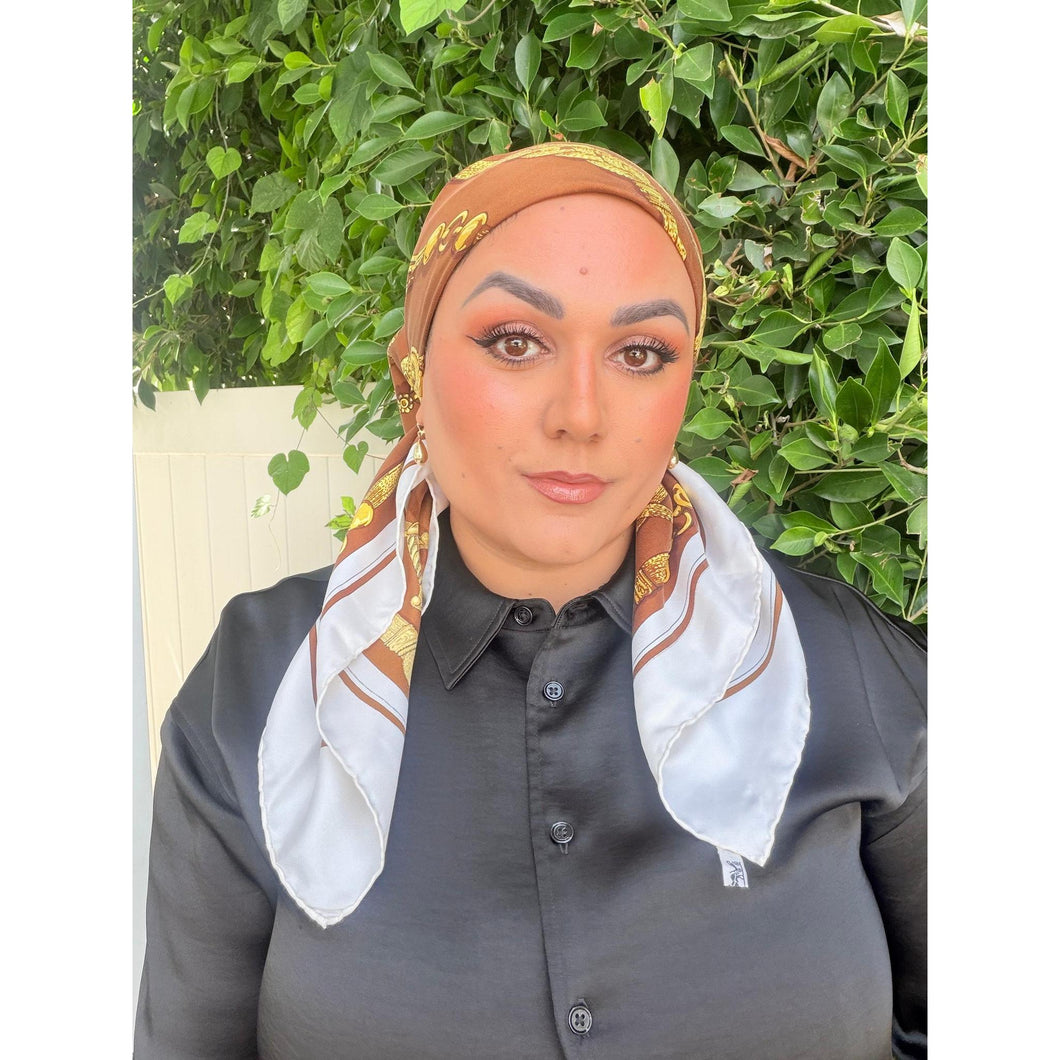 Hermes Authentic Vintage Designer Headscarf, Gaucho par Hermes-Designer headscarf-The Little Tichel Lady