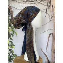 Turkish Cotton Textured Print Pretied w/ Long Tails - Navy-pretieds-The Little Tichel Lady