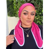 Dri Fit Pretied Headcover, Activewear - Hot Pink-pretieds-The Little Tichel Lady