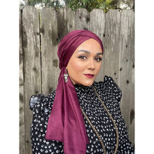 Faux Suede Stretchy Head Wraps - Berries-Long Wrap-The Little Tichel Lady