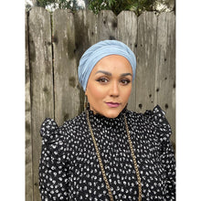 Faux Suede Stretchy Head Wraps - Blues/Greens & Black-Long Wrap-The Little Tichel Lady