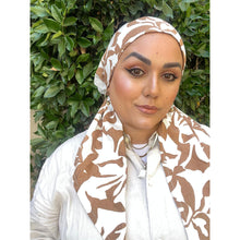 Lightweight Pretied w/ Velvet & Adjustable Band - Abstract Neutral Floral-Pretieds-The Little Tichel Lady