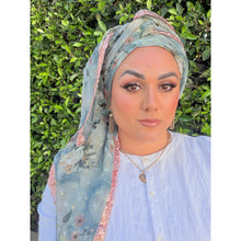Exquisite Oversized Luxe Square - Muted Seafoam & Rose Gold-Squares-The Little Tichel Lady