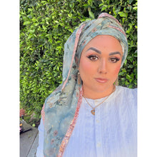 Exquisite Oversized Luxe Square - Muted Seafoam & Rose Gold-Squares-The Little Tichel Lady