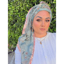 Exquisite Oversized Luxe Square - Muted Seafoam & Rose Gold-Squares-The Little Tichel Lady