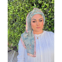 Exquisite Oversized Luxe Square - Muted Seafoam & Rose Gold-Squares-The Little Tichel Lady