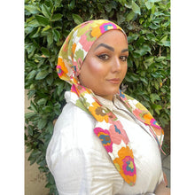 Lightweight Pretied w/ Velvet & Adjustable Band - Mod Floral Print-Pretieds-The Little Tichel Lady