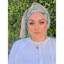 Exquisite Oversized Luxe Square - Muted Seafoam & Rose Gold-Squares-The Little Tichel Lady