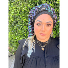 Exquisite Sequins Headwrap - Black/Diesel-Long Wrap-The Little Tichel Lady