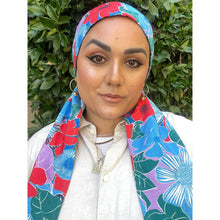 Lightweight Pretied w/ Velvet & Adjustable Band - Poppy Floral Print-Pretieds-The Little Tichel Lady