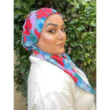 Lightweight Pretied w/ Velvet & Adjustable Band - Poppy Floral Print-Pretieds-The Little Tichel Lady