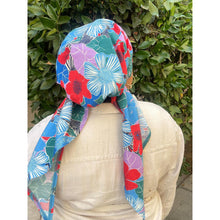 Lightweight Pretied w/ Velvet & Adjustable Band - Poppy Floral Print-Pretieds-The Little Tichel Lady