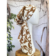 Lightweight Pretied w/ Velvet & Adjustable Band - Abstract Neutral Floral-Pretieds-The Little Tichel Lady