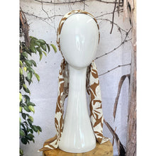 Lightweight Pretied w/ Velvet & Adjustable Band - Abstract Neutral Floral-Pretieds-The Little Tichel Lady