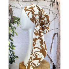 Lightweight Pretied w/ Velvet & Adjustable Band - Abstract Neutral Floral-Pretieds-The Little Tichel Lady