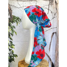 Lightweight Pretied w/ Velvet & Adjustable Band - Poppy Floral Print-Pretieds-The Little Tichel Lady