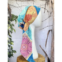 Lightweight Pretied w/ Velvet & Adjustable Band - Patchwork Print-Pretieds-The Little Tichel Lady