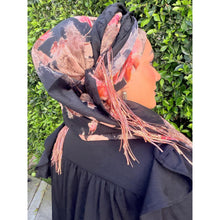 Exquisite Oversized Luxe Square - Black Floral-Squares-The Little Tichel Lady