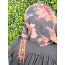 Exquisite Oversized Luxe Square - Black Floral-Squares-The Little Tichel Lady
