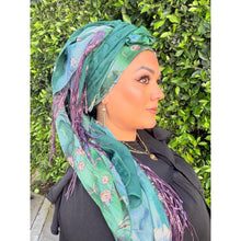 Exquisite Oversized Luxe Square - Hunter Green Floral-Squares-The Little Tichel Lady
