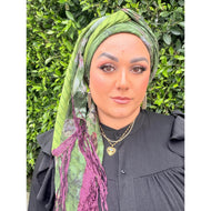 Exquisite Oversized Luxe Square - Olive & Lime Floral-Squares-The Little Tichel Lady