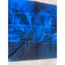 Turkish Satin Print Square - Black/Blue-Squares-The Little Tichel Lady