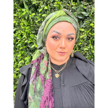 Exquisite Oversized Luxe Square - Olive & Lime Floral-Squares-The Little Tichel Lady
