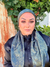 Afterglow Shimmer Square - Midnight Olive-Squares-The Little Tichel Lady