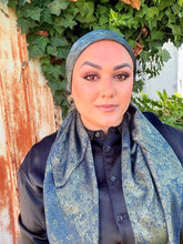 Afterglow Shimmer Square - Midnight Olive-Squares-The Little Tichel Lady