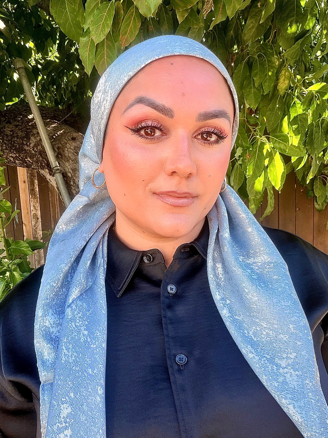 Afterglow Shimmer Square - Icy Blue-Squares-The Little Tichel Lady