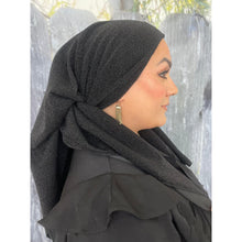 Elegant Stretchy Shimmery Square - Black-Squares-The Little Tichel Lady