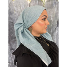 Elegant Stretchy Shimmery Square - Sky Blue-Squares-The Little Tichel Lady