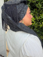 Exquisite Oversized Luxe Square - Black Beaded-Squares-The Little Tichel Lady