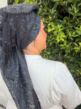 Exquisite Oversized Luxe Square - Black Beaded-Squares-The Little Tichel Lady