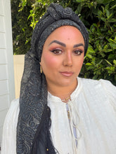 Exquisite Oversized Luxe Square - Black Beaded-Squares-The Little Tichel Lady