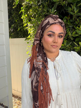 Exquisite Oversized Luxe Square - Brown Floral-Squares-The Little Tichel Lady