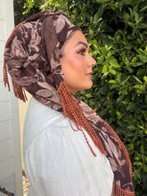 Exquisite Oversized Luxe Square - Brown Floral-Squares-The Little Tichel Lady