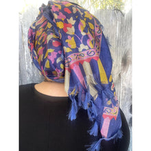 Jubilee Print Wrap w/ Tassel Details - Midnight Paisley Bloom-Long Wrap-The Little Tichel Lady