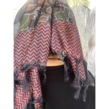 Jubilee Print Wrap w/ Tassel Details - Noire Songbird-Long Wrap-The Little Tichel Lady