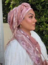 Exquisite Oversized Luxe Square - Pink Floral-Squares-The Little Tichel Lady