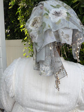 Exquisite Sequins & Floral Headwrap - Dusty Blue-Long Wrap-The Little Tichel Lady