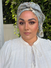Exquisite Sequins & Floral Headwrap - Dusty Blue-Long Wrap-The Little Tichel Lady