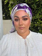 Exquisite Sequins & Floral Headwrap - Purple Floral-Long Wrap-The Little Tichel Lady