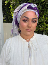 Exquisite Sequins & Floral Headwrap - Purple Floral-Long Wrap-The Little Tichel Lady